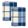 Check Fleece 2 Pack Throw Blue