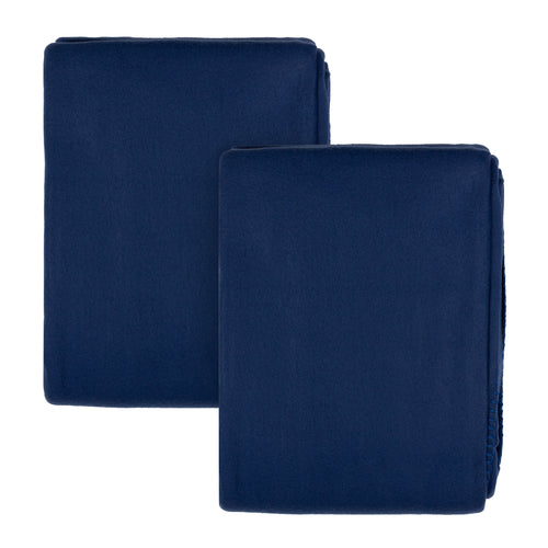  Throws - Plain Fleece 2 Pack Throw Blue Riva Home