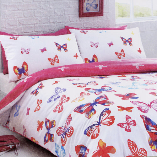 Animal Purple Bedding - Butterfly  Duvet Cover Set Lavender/Pink Riva Home