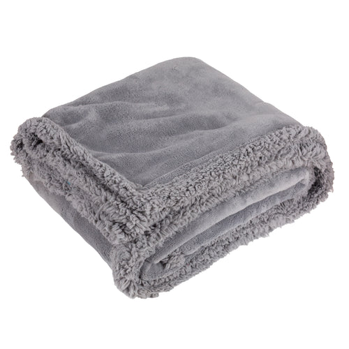  Throws - Sherpa Fleece  Throw Grey Riva Home