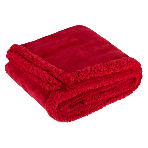  Throws - Sherpa Fleece  Throw Red Riva Home