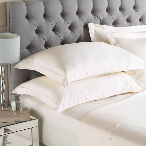 Plain Cream Bedding - Egyptian Quality Cotton  Fitted Sheet Cream Paoletti