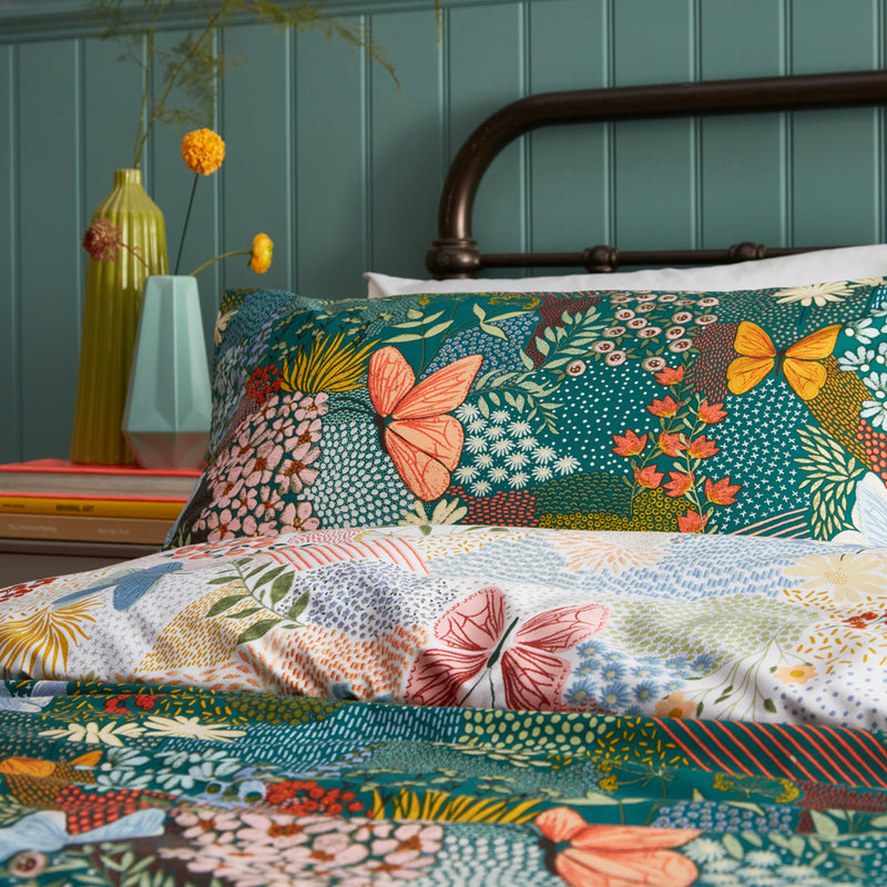 furn. Forage Floral Duvet Cover Set in Teal