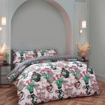 furn. Ishiko Floral Duvet Cover Set in White