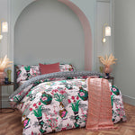 furn. Ishiko Floral Duvet Cover Set in White