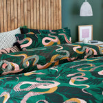 furn. Serpentine Tropical Duvet Cover Set in Juniper Green