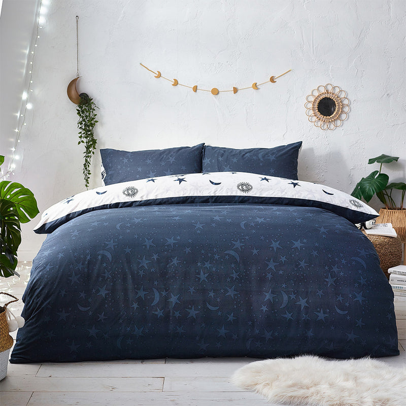 Style Lab Stargazer Duvet Cover Set in Navy/White