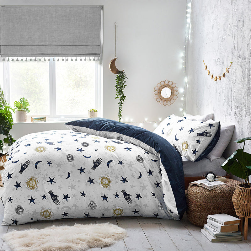 Style Lab Stargazer Duvet Cover Set in Navy/White