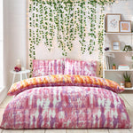 Style Lab Tie Dye Abstract Duvet Cover Set in Tangerine/Lavender