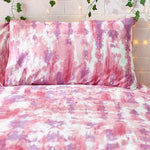 Style Lab Tie Dye Abstract Duvet Cover Set in Tangerine/Lavender