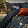 furn. Winter Pines Pyjama Fleece Christmas Duvet Cover Set in Navy