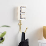  Accessories - Alphabet E Set of 1 Wall Hooks Ivory/Black Heya Home