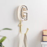  Accessories - Alphabet G Set of 1 Wall Hooks Ivory/Black Heya Home