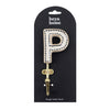  Accessories - Alphabet P Set of 1 Wall Hooks Ivory/Black Heya Home