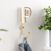  Accessories - Alphabet P Set of 1 Wall Hooks Ivory/Black Heya Home