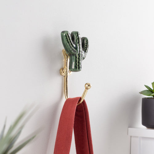  Accessories - Antique Cactus Set of 1 Wall Hooks Green Wylder