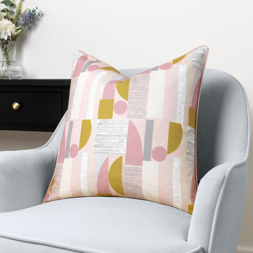 Abstract Pink Cushions - Barcelona Art Deco Cushion Cover Blush Paoletti