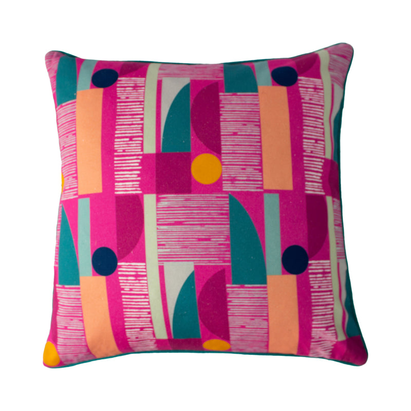 Paoletti Barcelona Art Deco Cushion Cover in Fuchsia