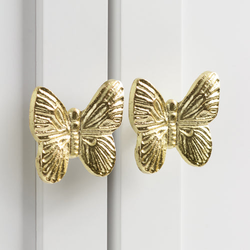  Accessories - Butterfly Set of 4 Drawer Knobs Antique Gold Wylder