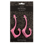  Accessories - Distressed Set of 2 Wall Hooks Pink The Foundry