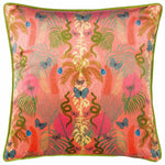 Animal Multi Cushions - Exotic Canopy Illustrated Cushion Cover Coral Pink Kate Merritt