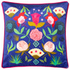 Floral Multi Cushions - Fiesta Folk Illustrated Cushion Cover Cobalt Kate Merritt