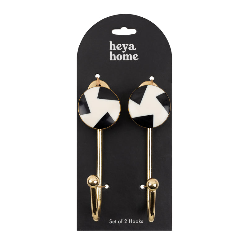  Accessories - Geometric Set of 2 Wall Hooks Multicolour Heya Home