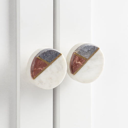  Accessories - Geo Wood Set of 6 Drawer Knobs Brown/Grey HÖEM