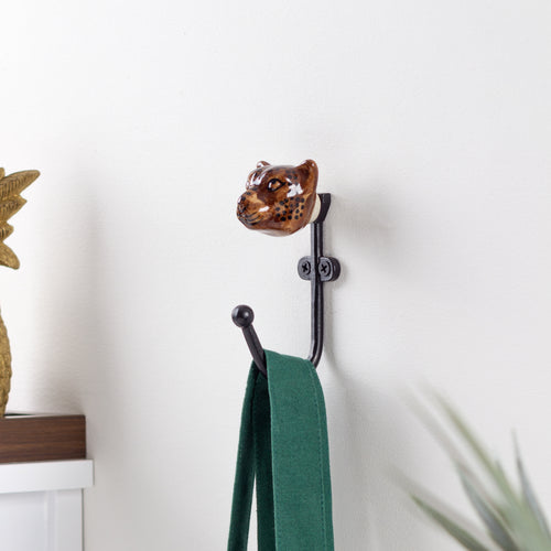  Accessories - Leopard Set of 1 Wall Hooks Multicolour Heya Home