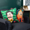 Kate Merritt Lion Illustrated Cushion Cover in Navy/Orange