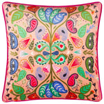 Kate Merritt Paisley Blooms Illustrated Cushion Cover in Pink