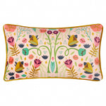 Kate Merritt Riverside Botanics Illustrated Cushion Cover in Pink/Gold