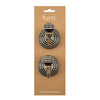  Accessories - Traditional Ceramic Set of 2 Wall Hooks Black Stripe furn.