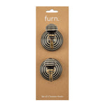  Accessories - Traditional Ceramic Set of 2 Wall Hooks Black Stripe furn.