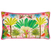 Kate Merritt Tropical Peacock Illustrated Cushion Cover in Pink