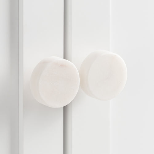  Accessories - White Marble Set of 6 Drawer Knobs White HÖEM