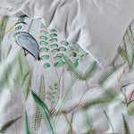 Paoletti Aaliyah Botanical 100% Cotton Duvet Cover Set in White/Sage