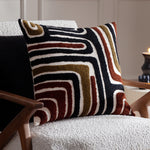 Abstract Red Cushions - Abbe Tufted Cotton Cushion Cover Ox Blood/Black HÖEM