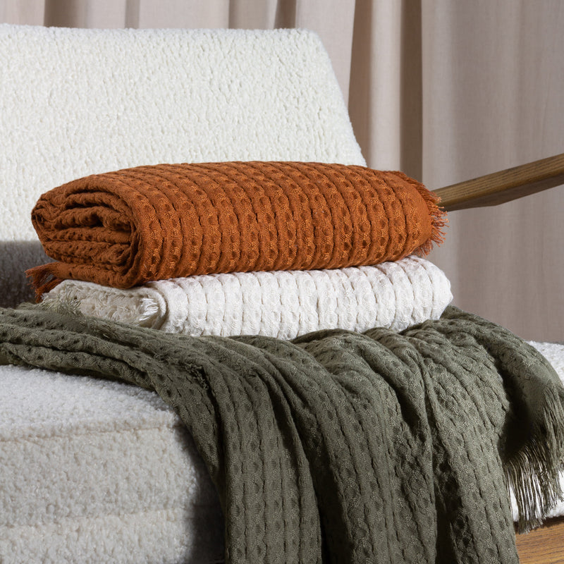 Yard Abel Waffle Throw in Pecan