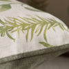 Floral Green Cushions - Aberduna Printed Piped Feather Filled Cushion Linen Voyage Maison