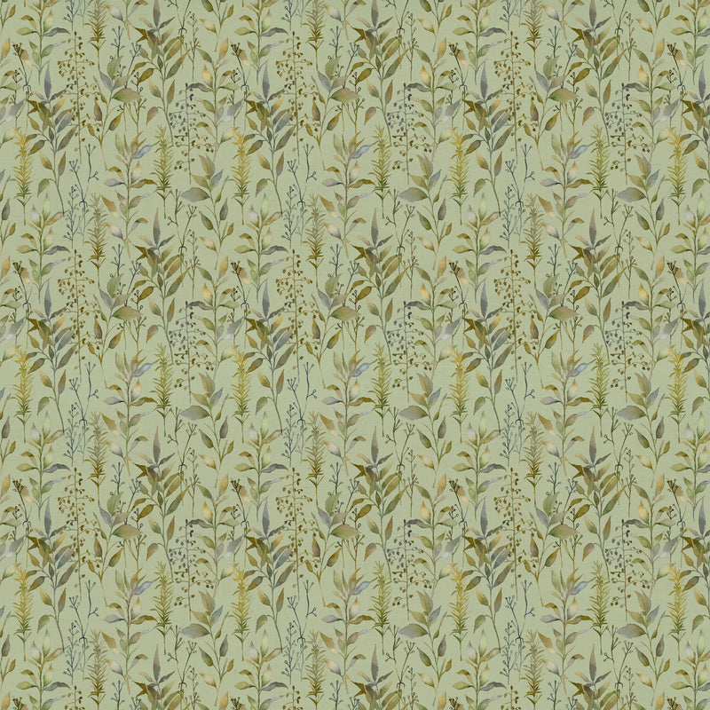 Floral Green Fabric - Aberduna Printed Cotton Fabric (By The Metre) Sage Voyage Maison