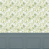 Floral Green Wallpaper - Aberduna  1.4m Wide Width Wallpaper (By The Metre) Linen Voyage Maison