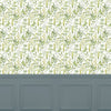 Floral Green Wallpaper - Aberduna  1.4m Wide Width Wallpaper (By The Metre) Linen Voyage Maison