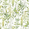 Floral Green Wallpaper - Aberduna  1.4m Wide Width Wallpaper (By The Metre) Linen Voyage Maison