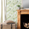 Floral Green Wallpaper - Aberduna  1.4m Wide Width Wallpaper (By The Metre) Linen Voyage Maison