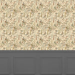 Floral Brown Wallpaper - Aberduna  1.4m Wide Width Wallpaper (By The Metre) Mulberry Voyage Maison