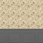 Floral Brown Wallpaper - Aberduna  1.4m Wide Width Wallpaper (By The Metre) Mulberry Voyage Maison