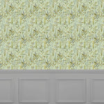 Floral Green Wallpaper - Aberduna  1.4m Wide Width Wallpaper (By The Metre) Sage Voyage Maison