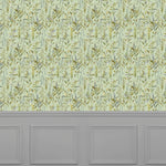 Floral Green Wallpaper - Aberduna  1.4m Wide Width Wallpaper (By The Metre) Sage Voyage Maison