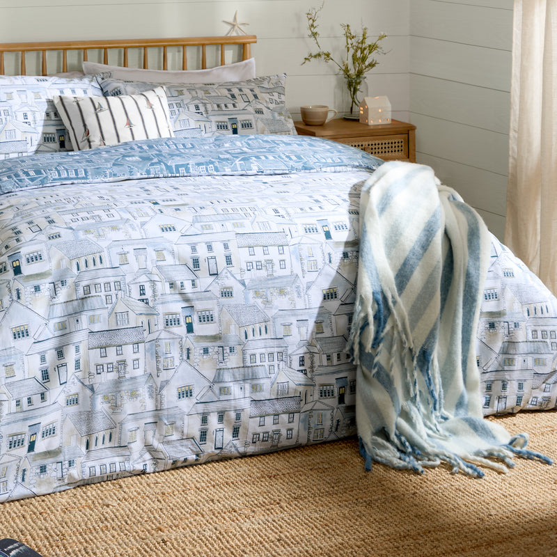  Bedding - Abersoch Town  Duvet Cover Set Sea Blue Wylder